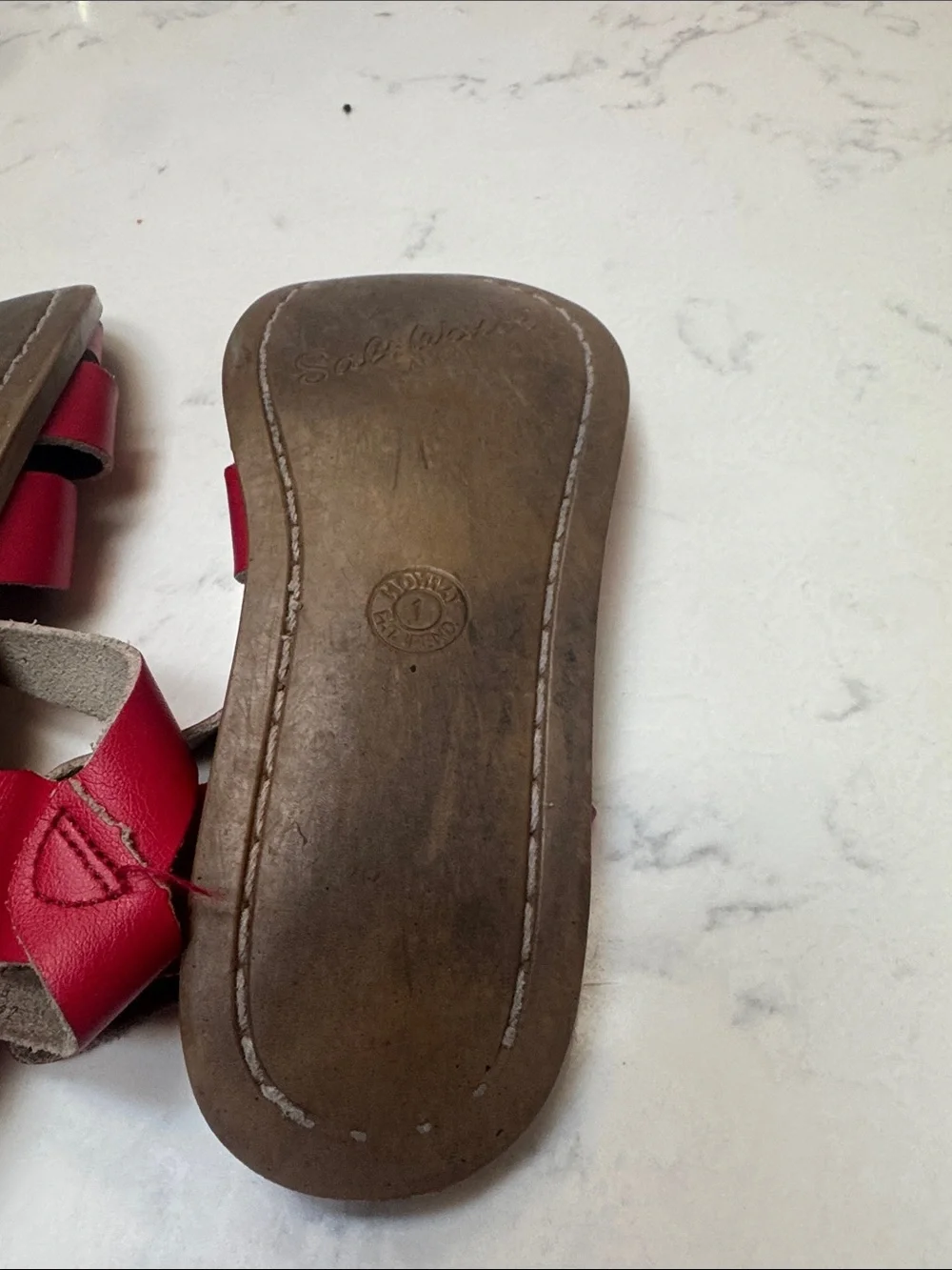 Salt Water Sandals by Hoy Red Leather Kids Sandals size 1
